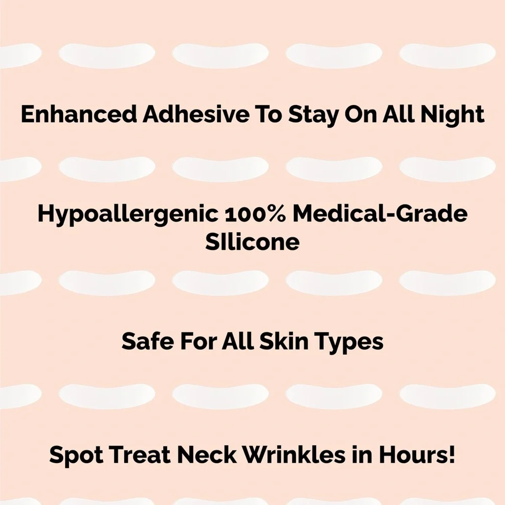 2 Extra-Strength Reusable Adhesive Silicone Pads- Neck Lifting Smoothing Sagging